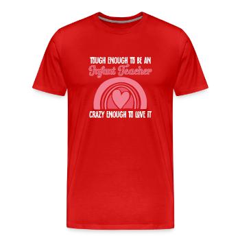 Enseignante de maternelle Éducatrice de centre de garde - T-shirt bio Premium Homme - rouge - Devant - Damien (186cm)