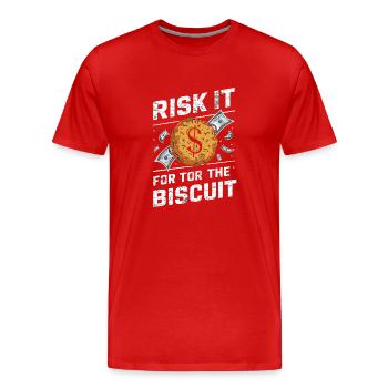 Stock market traders, forex traders, investor trading - Men's Premium Organic T-Shirt - red - Front - Damien (186cm)