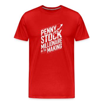 Stock market traders, forex traders, investor trading - Men's Premium Organic T-Shirt - red - Front - Damien (186cm)