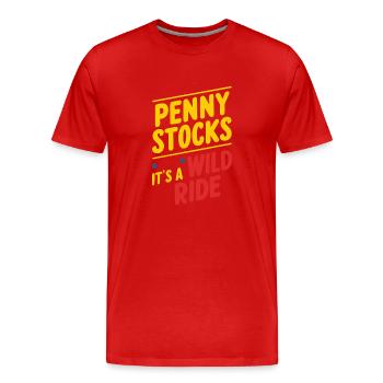 Stock market traders, forex traders, investor trading - Men's Premium Organic T-Shirt - red - Front - Damien (186cm)