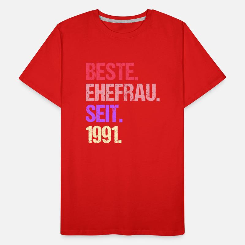 Valentinstag Beste Ehefrau Seit 1991 Männer Premium Bio T-Shirt