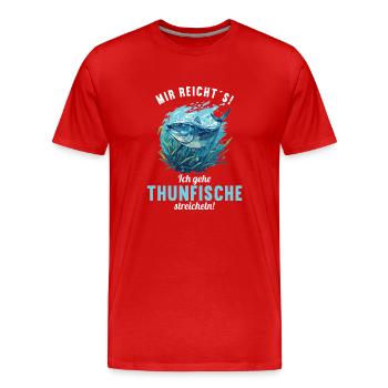 Tuna Thunfische Thunfisch - Männer Premium Bio T-Shirt - Rot - Vorne - Damien (186cm)