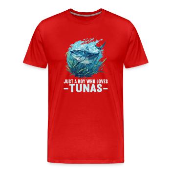 Tuna Thunfische Thunfisch - Männer Premium Bio T-Shirt - Rot - Vorne - Damien (186cm)