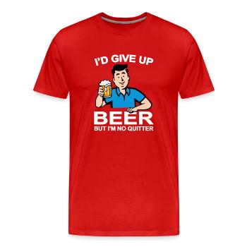 J’abandonnerais la bière mais je n’abandonnerai pas - T-shirt bio Premium Homme - rouge - Devant - Damien (186cm)