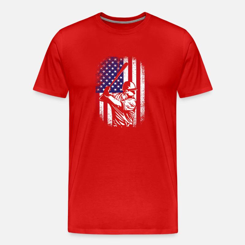 Baseball USA - Männer Premium Bio T-Shirt - Rot