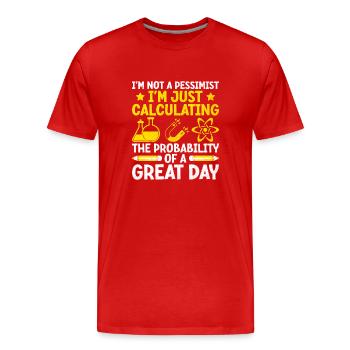 Professeur de sciences Professeur d’école Biologie Chimie P - T-shirt bio Premium Homme - rouge - Devant - Damien (186cm)