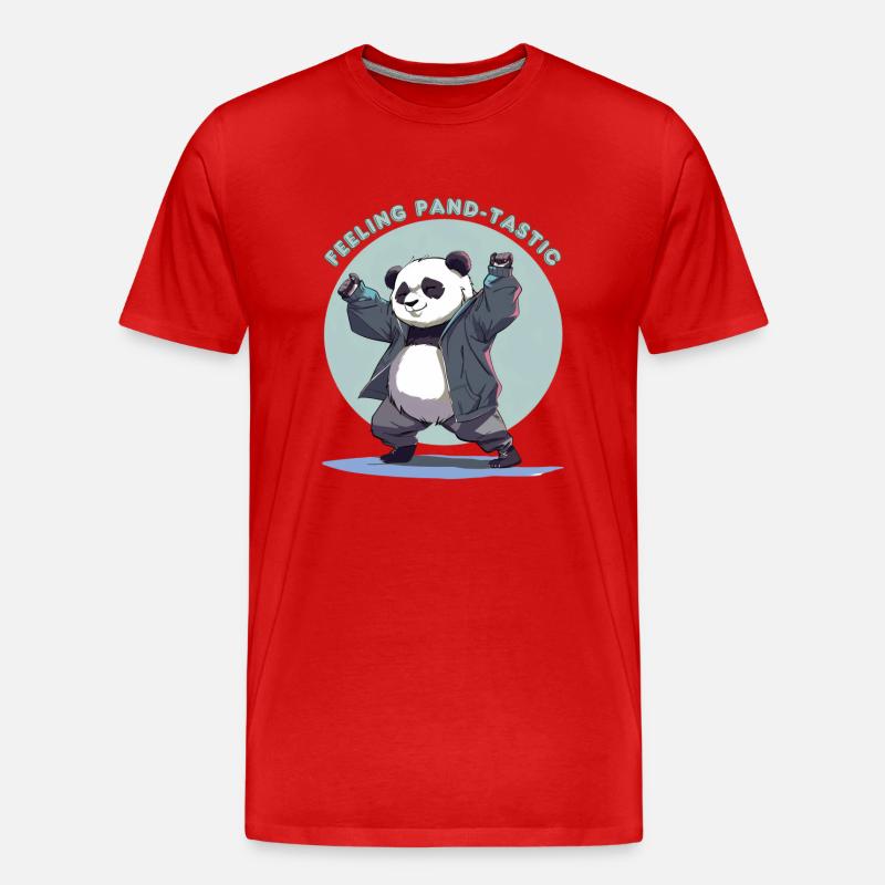 Feeling Pand- dastic - Männer Premium Bio T-Shirt - Rot