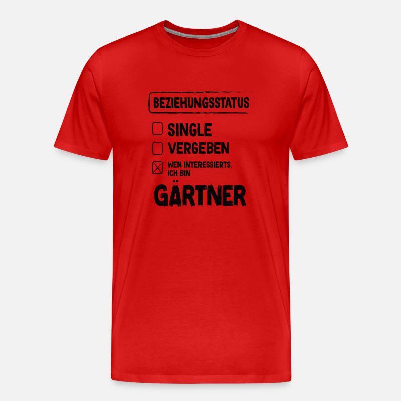 Gärtner Beziehungsstatus - Männer Premium Bio T-Shirt - Rot