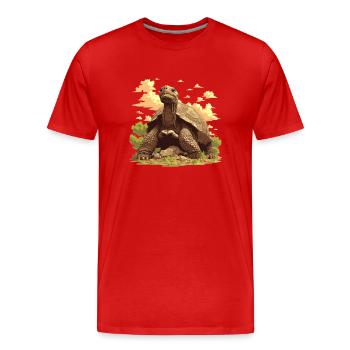 Tortues géantes Tortue géante - T-shirt bio Premium Homme - rouge - Devant - Damien (186cm)