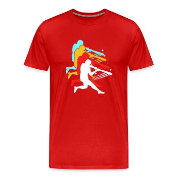 Baseball - Men's Premium Organic T-Shirt - red - Front - Damien (186cm)