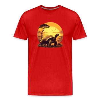 Tortues géantes Tortue géante - T-shirt bio Premium Homme - rouge - Devant - Damien (186cm)