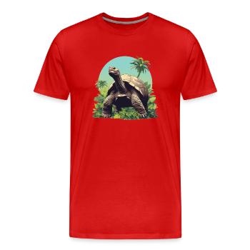 Tortues géantes Tortue géante - T-shirt bio Premium Homme - rouge - Devant - Damien (186cm)