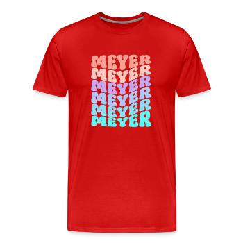 Meyer Retro Familie Nachname Geschenk - Männer Premium Bio T-Shirt - Rot - Vorne - Damien (186cm)