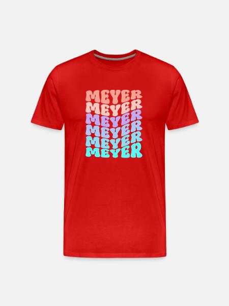 Meyer Retro Family Surname Gift - Men's Premium Organic T-Shirt - red