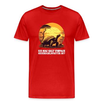 Tortues géantes Tortue géante - T-shirt bio Premium Homme - rouge - Devant - Damien (186cm)