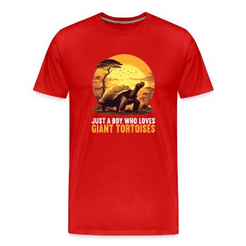 Tortues géantes Tortue géante - T-shirt bio Premium Homme - rouge - Devant - Damien (186cm)
