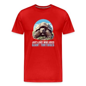 Tortues géantes Tortue géante - T-shirt bio Premium Homme - rouge - Devant - Damien (186cm)