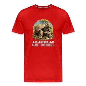 Tortues géantes Tortue géante - T-shirt bio Premium Homme - rouge - Devant - Damien (186cm)