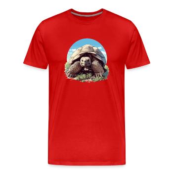 Tortues géantes Tortue géante - T-shirt bio Premium Homme - rouge - Devant - Damien (186cm)