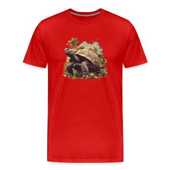 Tortues géantes Tortue géante - T-shirt bio Premium Homme - rouge - Devant - Damien (186cm)