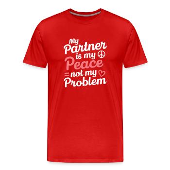Sensibilisation à la violence conjugale - T-shirt bio Premium Homme - rouge - Devant - Damien (186cm)