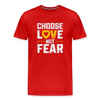 Sensibilisation à la violence conjugale - T-shirt bio Premium Homme - rouge - Devant - Damien (186cm)