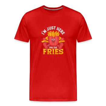 Frites sur tout : juste là pour le croquant - T-shirt bio Premium Homme - rouge - Devant - Damien (186cm)