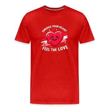 Smudge Sage Feder Spirituelle Hexerei Meditieren - Männer Premium Bio T-Shirt - Rot - Vorne - Damien (186cm)