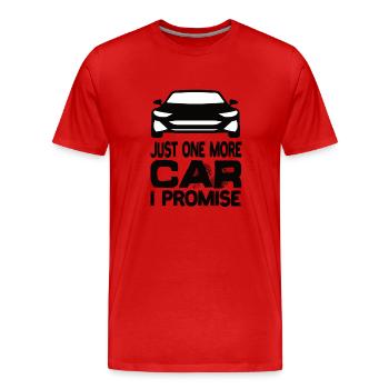 Juste une voiture de plus, je promets au conducteur de voiture - T-shirt bio Premium Homme - rouge - Devant - Damien (186cm)