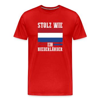 Niederländer Niederlande Holland - Männer Premium Bio T-Shirt - Rot - Vorne - Damien (186cm)