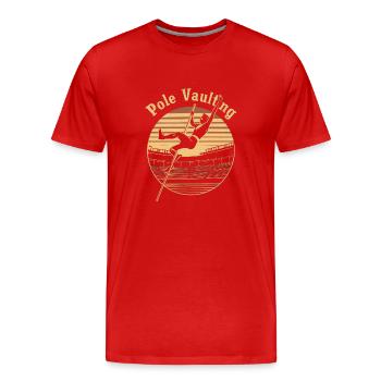 Stabhochsprung Geschenk - Männer Premium Bio T-Shirt - Rot - Vorne - Damien (186cm)