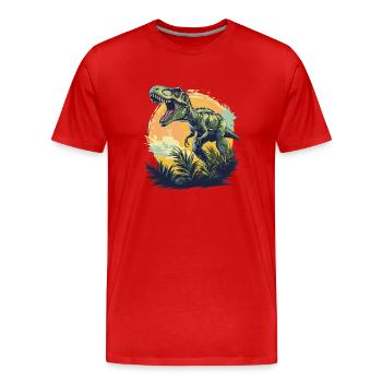 Allosaurier Allosaurus - Männer Premium Bio T-Shirt - Rot - Vorne - Damien (186cm)