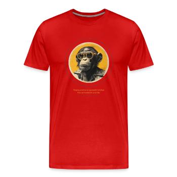 Affe Sonnenbrille Cool Spruch - Männer Premium Bio T-Shirt - Rot - Vorne - Damien (186cm)