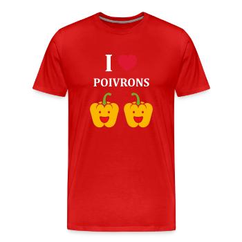 Humour poivron - T-shirt bio Premium Homme - rouge - Devant - Damien (186cm)