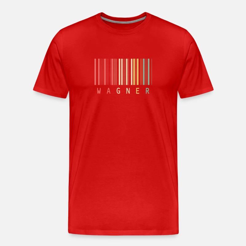 Wagner Unique Barcode Style Name - Männer Premium Bio T-Shirt - Rot