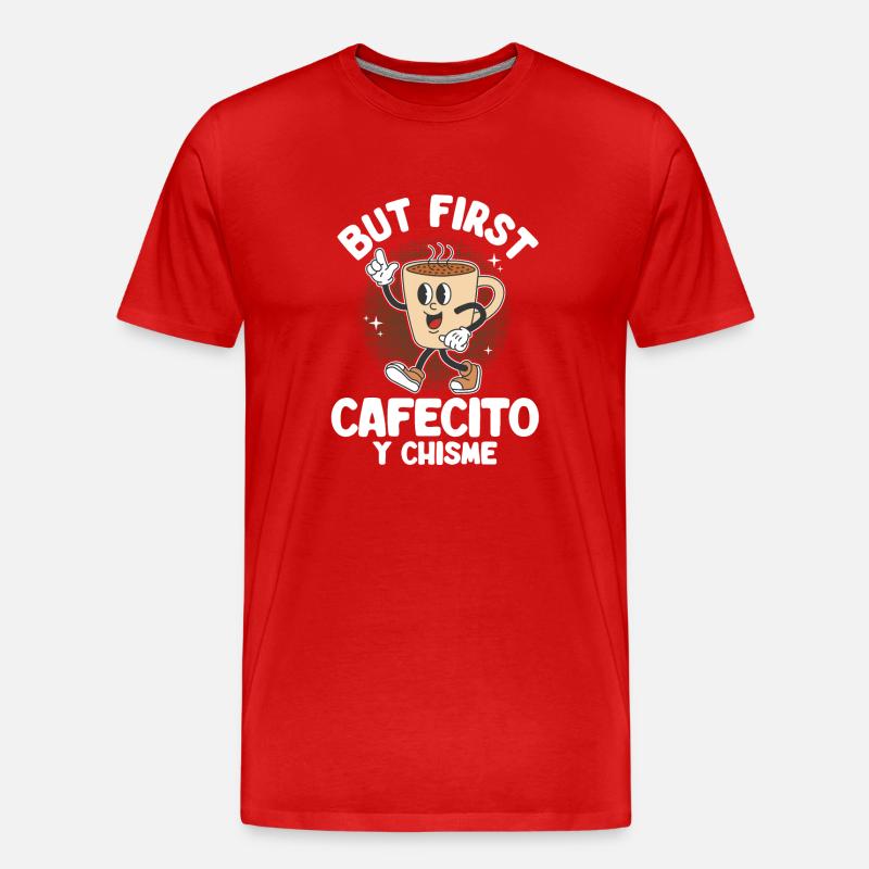 Cafecito Spanisch Kaffee - Männer Premium Bio T-Shirt - Rot