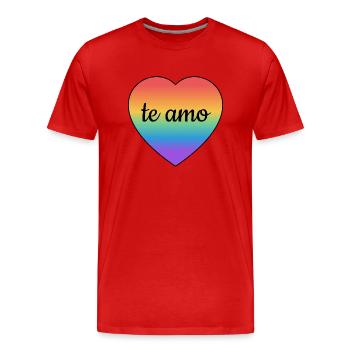 Te amo je t’aime en espagnol - T-shirt bio Premium Homme - rouge - Devant - Damien (186cm)