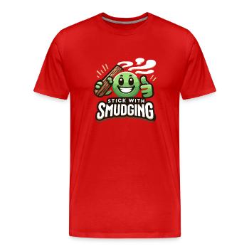 Smudge Sage Feder Spirituelle Hexerei Meditieren - Männer Premium Bio T-Shirt - Rot - Vorne - Damien (186cm)