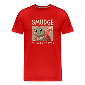 Smudge Sage Feder Spirituelle Hexerei Meditieren - Männer Premium Bio T-Shirt - Rot - Vorne - Damien (186cm)