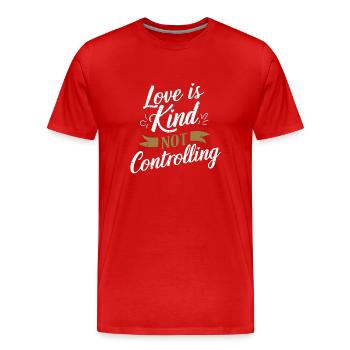 Sensibilisation à la violence conjugale - T-shirt bio Premium Homme - rouge - Devant - Damien (186cm)
