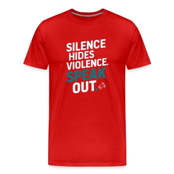 Sensibilisierung Für Häusliche Gewalt - Männer Premium Bio T-Shirt - Rot - Vorne - Damien (186cm)