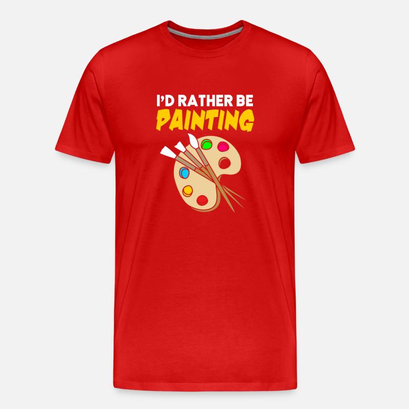 Maler - Männer Premium Bio T-Shirt - Rot