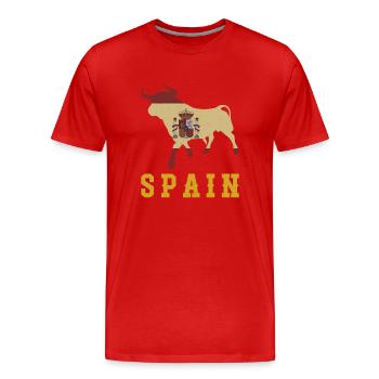 Spanisch Flagge Spanien Europa Reisen Madrid - Männer Premium Bio T-Shirt - Rot - Vorne - Damien (186cm)