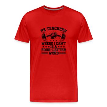Professeur d’éducation physique Professeurs d’éducation physique École Spor - T-shirt bio Premium Homme - rouge - Devant - Damien (186cm)