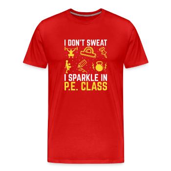 Professeur d’éducation physique Professeurs d’éducation physique École Spor - T-shirt bio Premium Homme - rouge - Devant - Damien (186cm)
