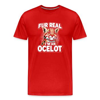 Ozelot Wild Cat Exotic Pets Jungle Big Cat - Männer Premium Bio T-Shirt - Rot - Vorne - Damien (186cm)