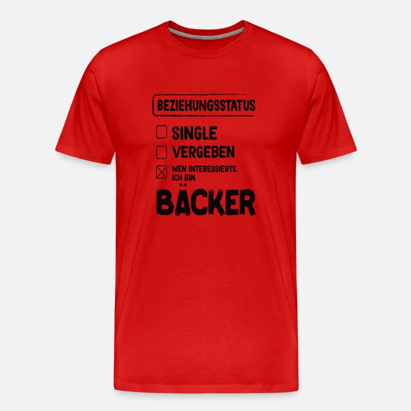Bäcker Beziehungsstatus Back Backwaren Backen - Männer Premium Bio T-Shirt - Rot