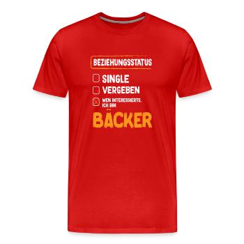 Bäcker Beziehungsstatus Back Backwaren Backen - Männer Premium Bio T-Shirt - Rot - Vorne - Damien (186cm)