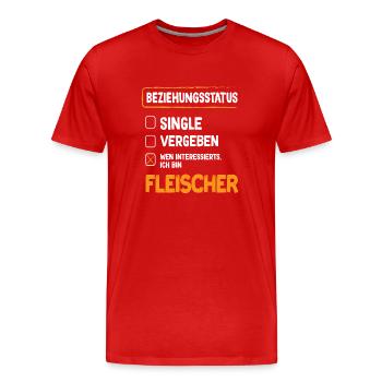 Fleischer Beziehungsstatus Fleischer Metzger - Männer Premium Bio T-Shirt - Rot - Vorne - Damien (186cm)