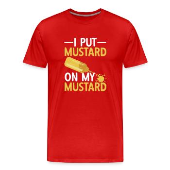 Senf Moutarde - T-shirt bio Premium Homme - rouge - Devant - Damien (186cm)